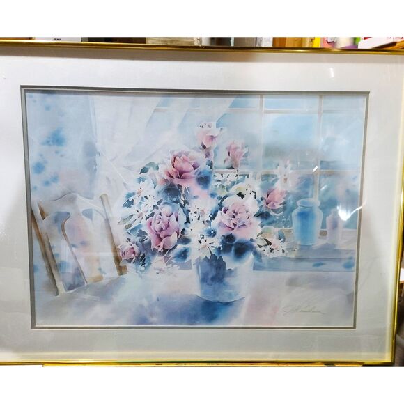 Joyce H Kamikura Window Roses‎ Watercolor Reproduction Print 1990 - Picture 1 of 6
